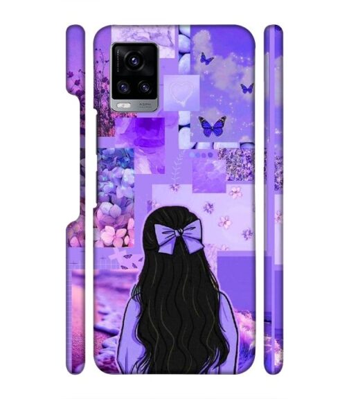 Girl with neon background Vivo V20 Mobile Cover