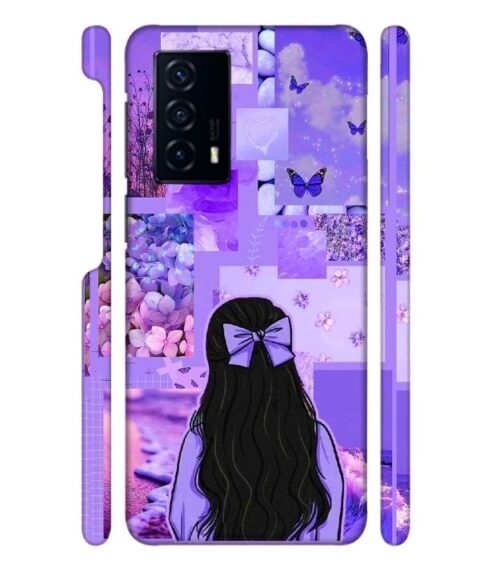 Girl with neon background Vivo V23 E (5G) Mobile Cover