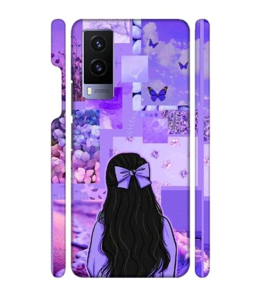 Girl with neon background Vivo V21 E Mobile Cover