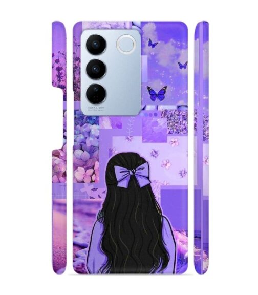 Girl with neon background Vivo V27 5G Mobile Cover