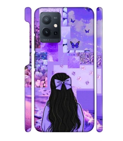 Girl with neon background Vivo T1 (5) Mobile Cover