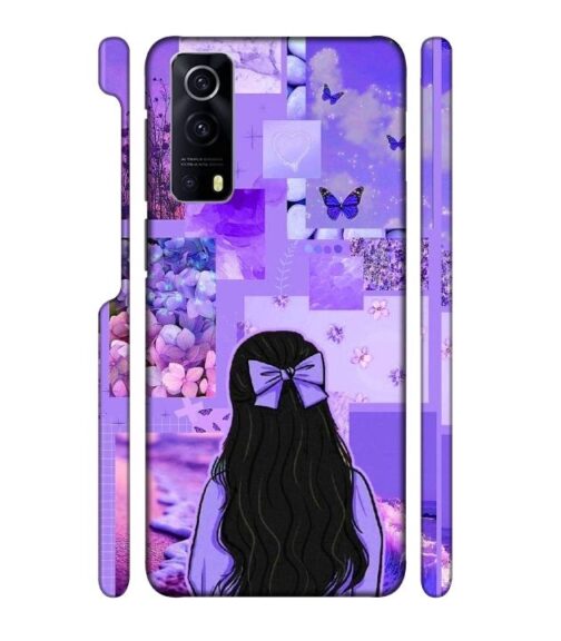 Girl with neon background iQOO Z3 Mobile Cover