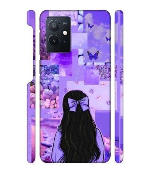 Girl with neon background iQOO Z6 Mobile Cover