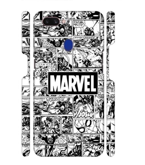 Marvel black and white abstract Oppo F9 Pro Mobile Cover