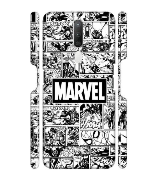 Marvel black and white abstract Oppo A9 (2020) Mobile Cover
