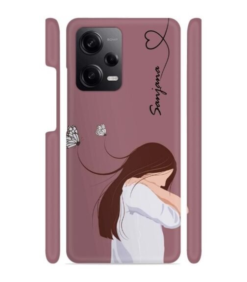 Customize Text with girl Redmi Note 12 (5G) Mobile Cover