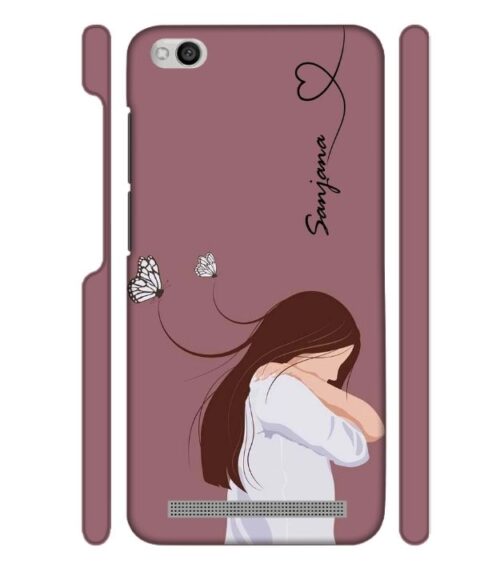 Customize Text with girl Redmi 5A Mobile Cover