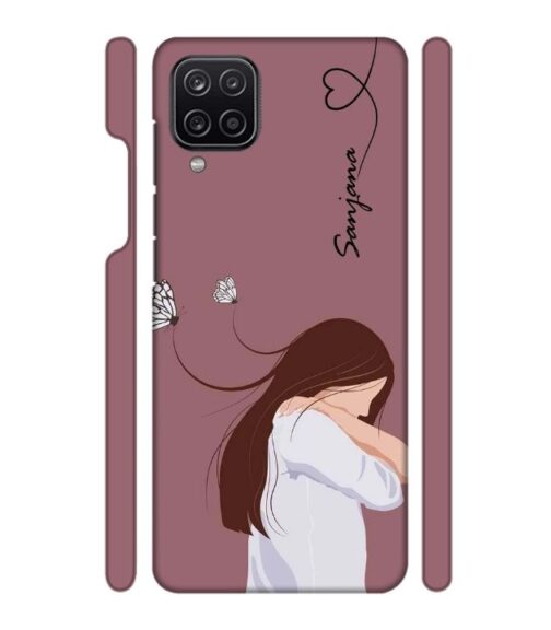 Customize Text with girl Samsung Galaxy A12 Mobile Cover