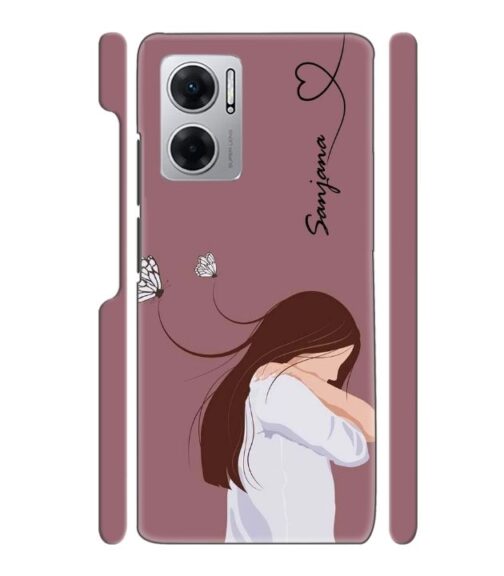 Customize Text with girl Redmi 11 Prime (5G) Mobile Cover