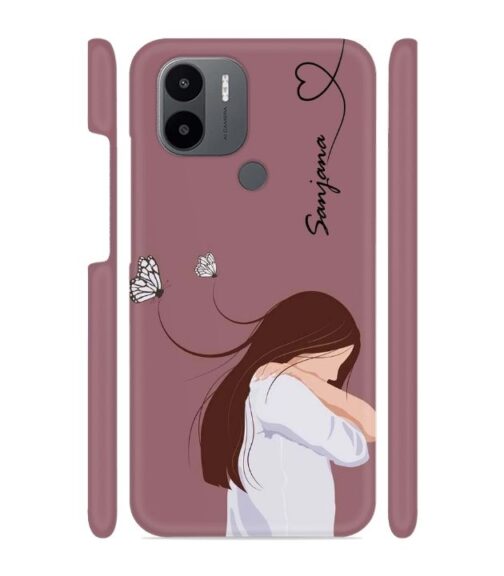 Customize Text with girl Redmi A1 Plus Mobile Cover