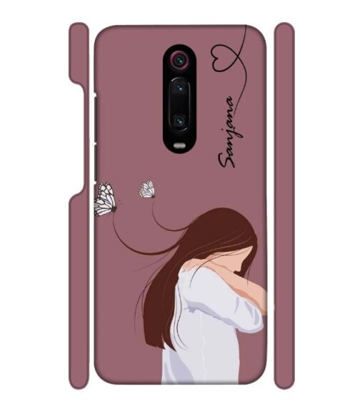 Customize Text with girl Redmi K20 Pro Mobile Cover