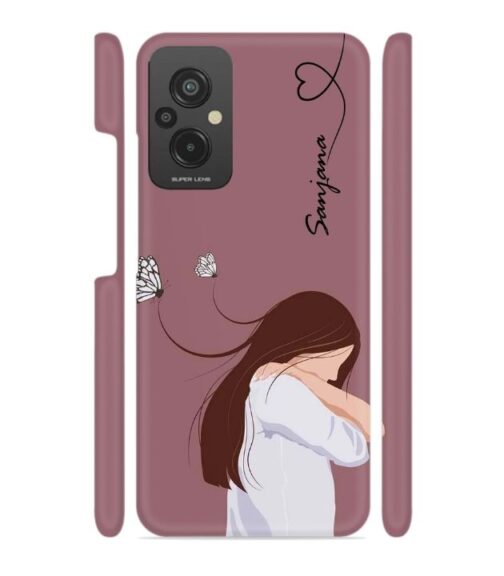 Customize Text with girl Redmi 11 Prime (4G) Mobile Cover