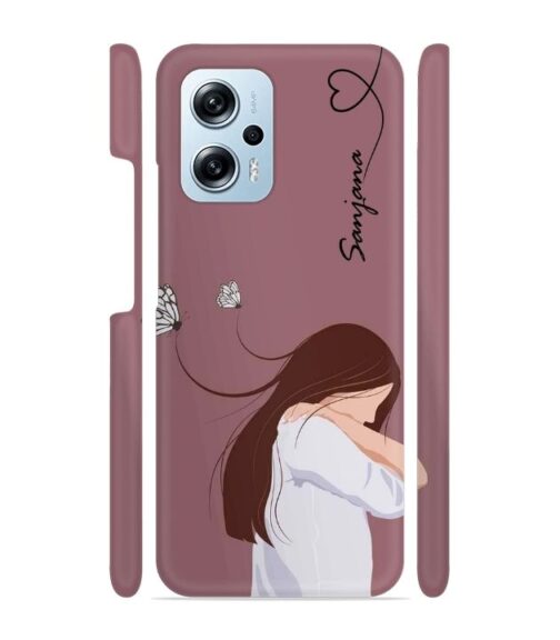 Customize Text with girl Redmi K50i 5G Mobile Cover