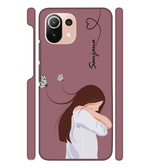 Customize Text with girl Mi 11 Lite Mobile Cover