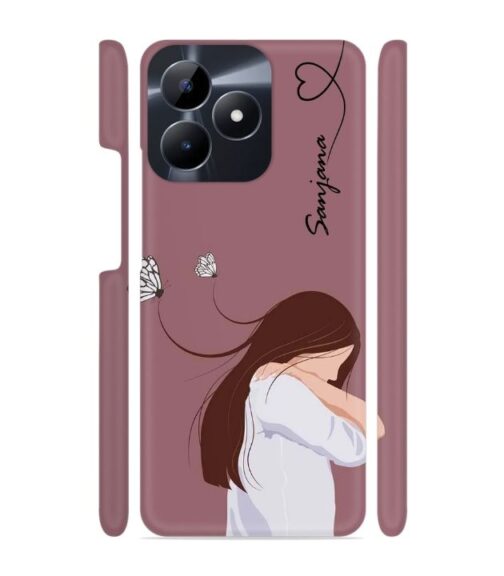 Customize Text with girl Realme C53 Mobile Cover