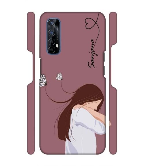 Customize Text with girl Realme 7 Mobile Cover