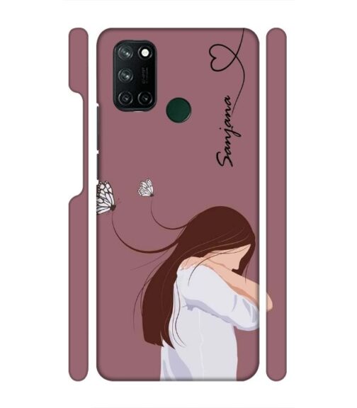 Customize Text with girl Realme 7i Mobile Cover