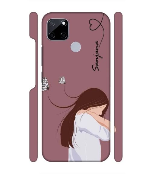 Customize Text with girl Realme C21 Y Mobile Cover