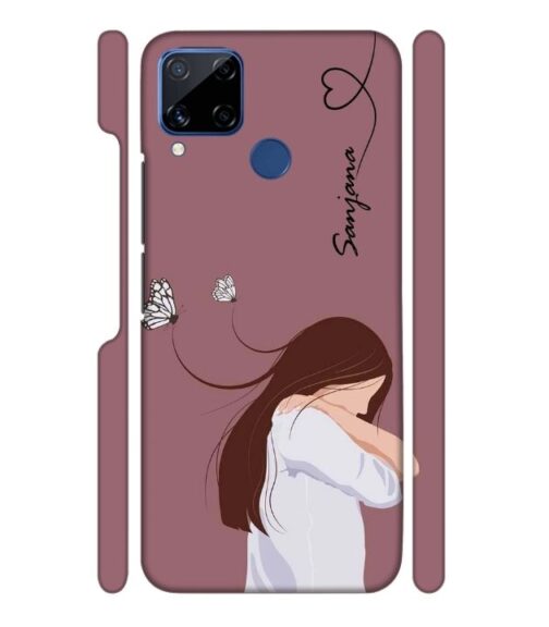 Customize Text with girl Realme C15 Mobile Cover