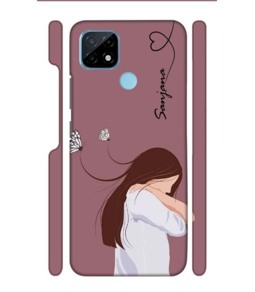 Customize Text with girl Realme C21 Mobile Cover
