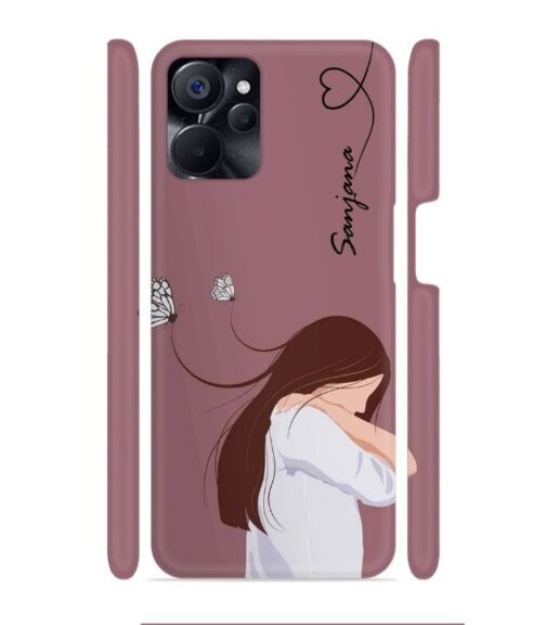 Customize Text with girl Realme 9i (5G) Mobile Cover