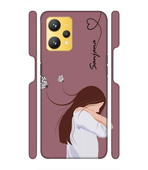 Customize Text with girl Realme 9 Mobile Cover