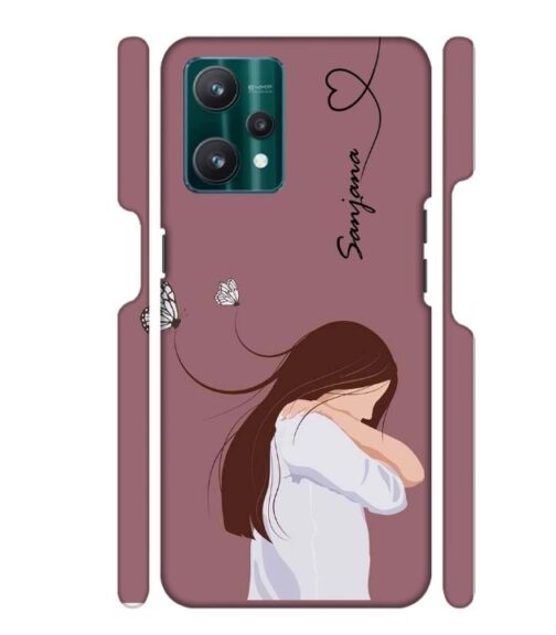 Customize Text with girl Realme 9 Pro Mobile Cover