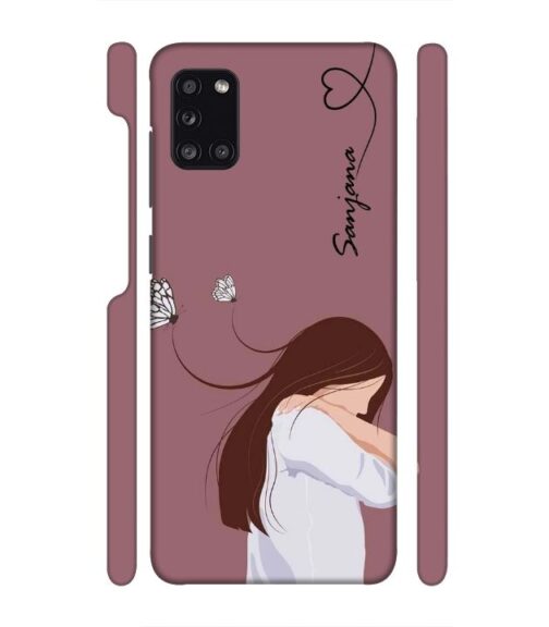 Customize Text with girl Samsung Galaxy A31 Mobile Cover