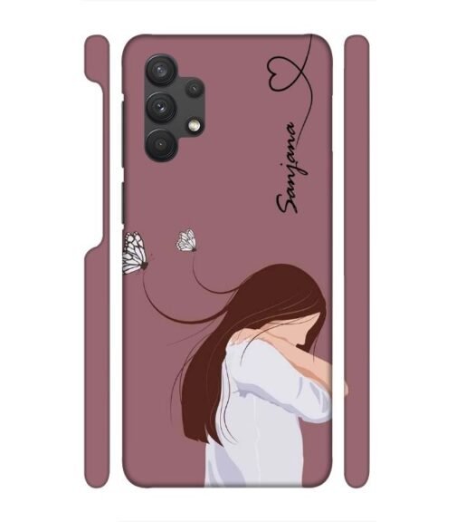 Customize Text with girl Samsung Galaxy A32 Mobile Cover