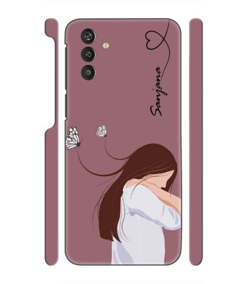 Customize Text with girl Samsung Galaxy M13 4G Mobile Cover