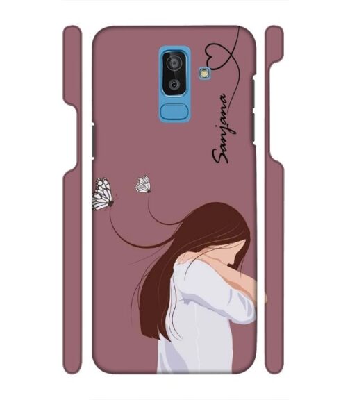 Customize Text with girl Samsung Galaxy J8 Mobile Cover