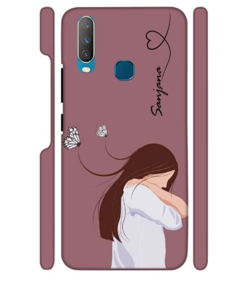 Sanjana Text with girl Vivo Y15 Mobile Cover