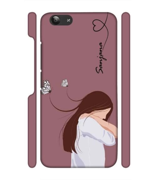 Customize Text with girl Vivo Y53 Mobile Cover