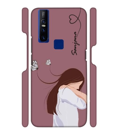 Customize Text with girl Vivo V15 Mobile Cover