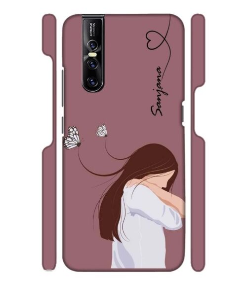 Customize Text with girl Vivo V15 Pro Mobile Cover