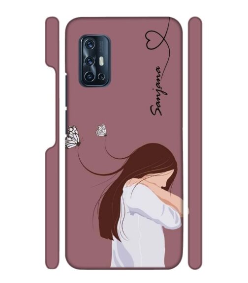 Customize Text with girl Vivo V17 Mobile Cover