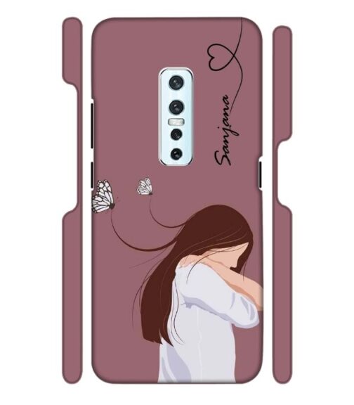 Customize Text with girl Vivo V17 Pro Mobile Cover