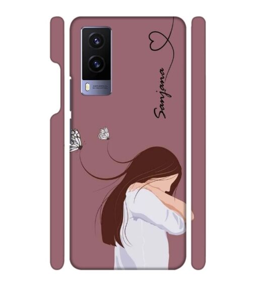 Customize Text with girl Vivo V21 E Mobile Cover