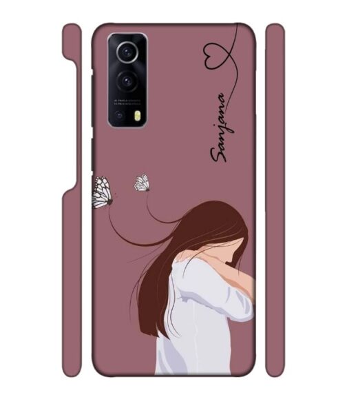 Customize Text with girl iQOO Z3 Mobile Cover