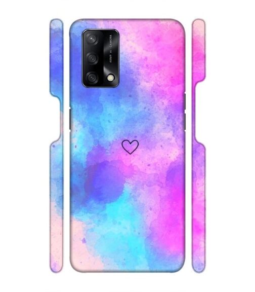 lineart of heart with smokie color Oppo F19 S Mobile Cover