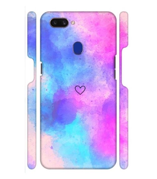 lineart of heart with smokie color Oppo F9 Pro Mobile Cover