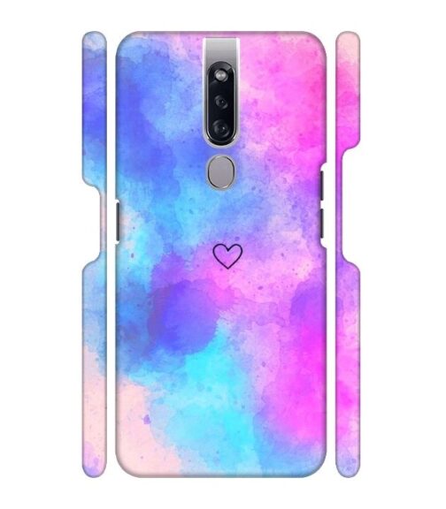 lineart of heart with smokie color Oppo F11 Mobile Cover