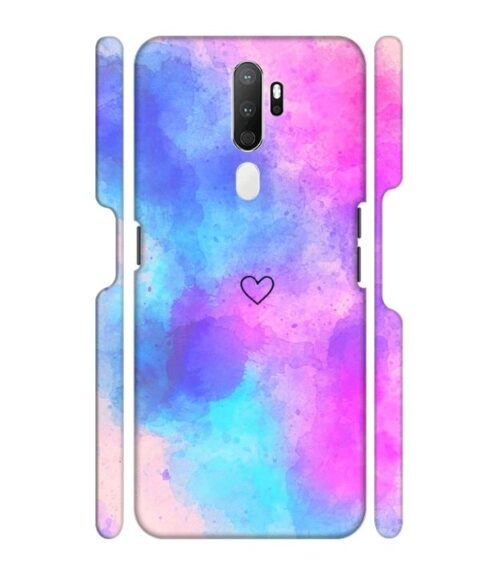 lineart of heart with smokie color Oppo A9 (2020) Mobile Cover