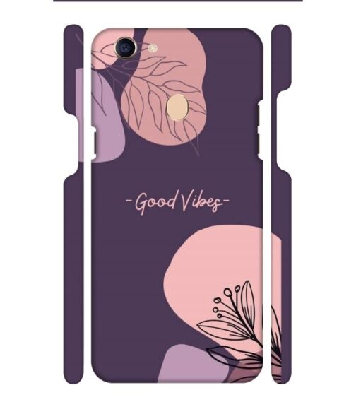 Good vibes text with foral design Oppo F7 Mobile Cover