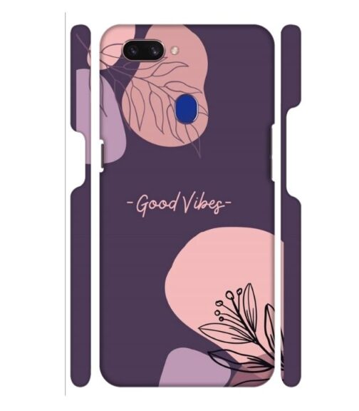 Good vibes text with foral design Oppo F9 Pro Mobile Cover