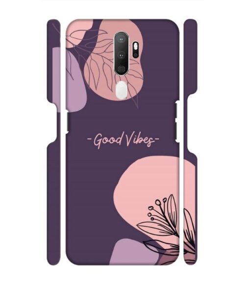 Good vibes text with foral design Oppo A9 (2020) Mobile Cover
