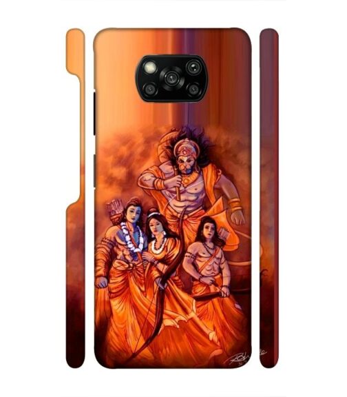 Lords Hanuman with ram ji family Poco X3 Mobile Cover