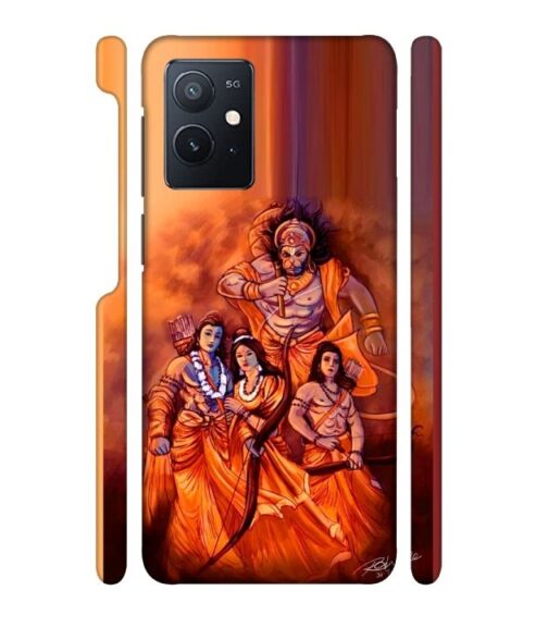 Lords Hanuman with ram ji family iQOO Z6 Mobile Cover