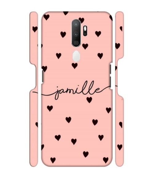 Heart pattern Customize text Oppo A9 (2020) Mobile Cover