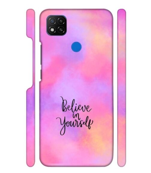 Colorfull background with text (Believe in youself) POCO C31 Mobile Cover
